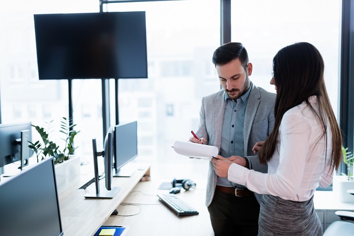 Picture of businesspeople having discussion in office